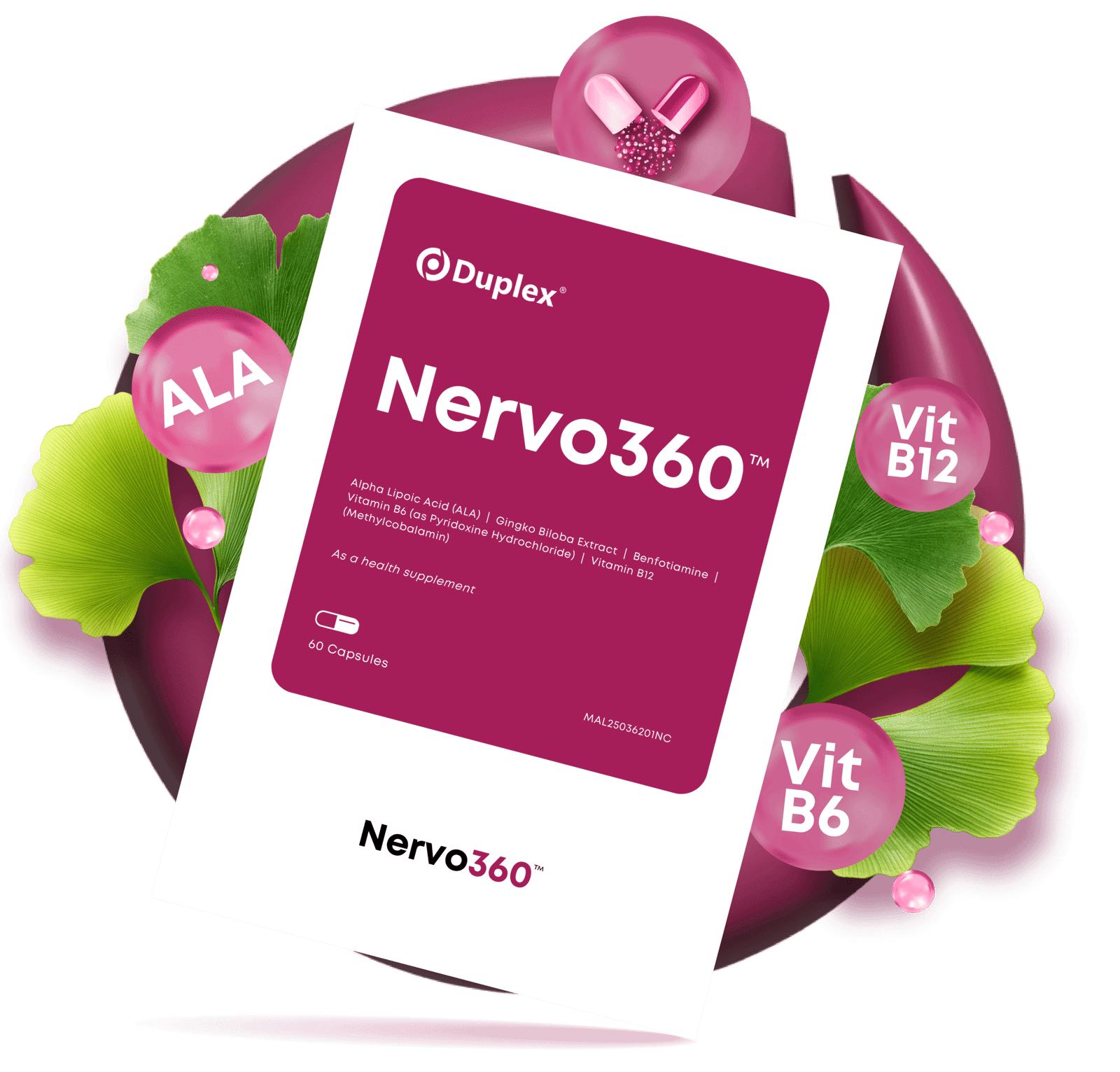 Satu pek Nervo360 untuk sokongan kesihatan saraf